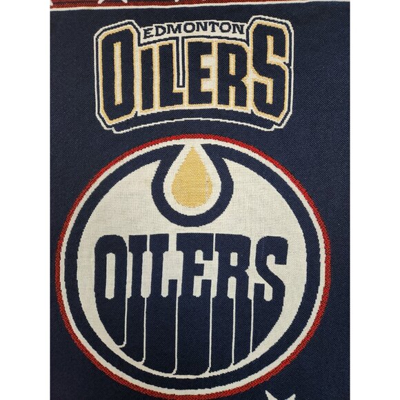 Vintage Oilers Hockey Northwest Company Throw Blanket 56"x44" NHL - Picture 3 of 9